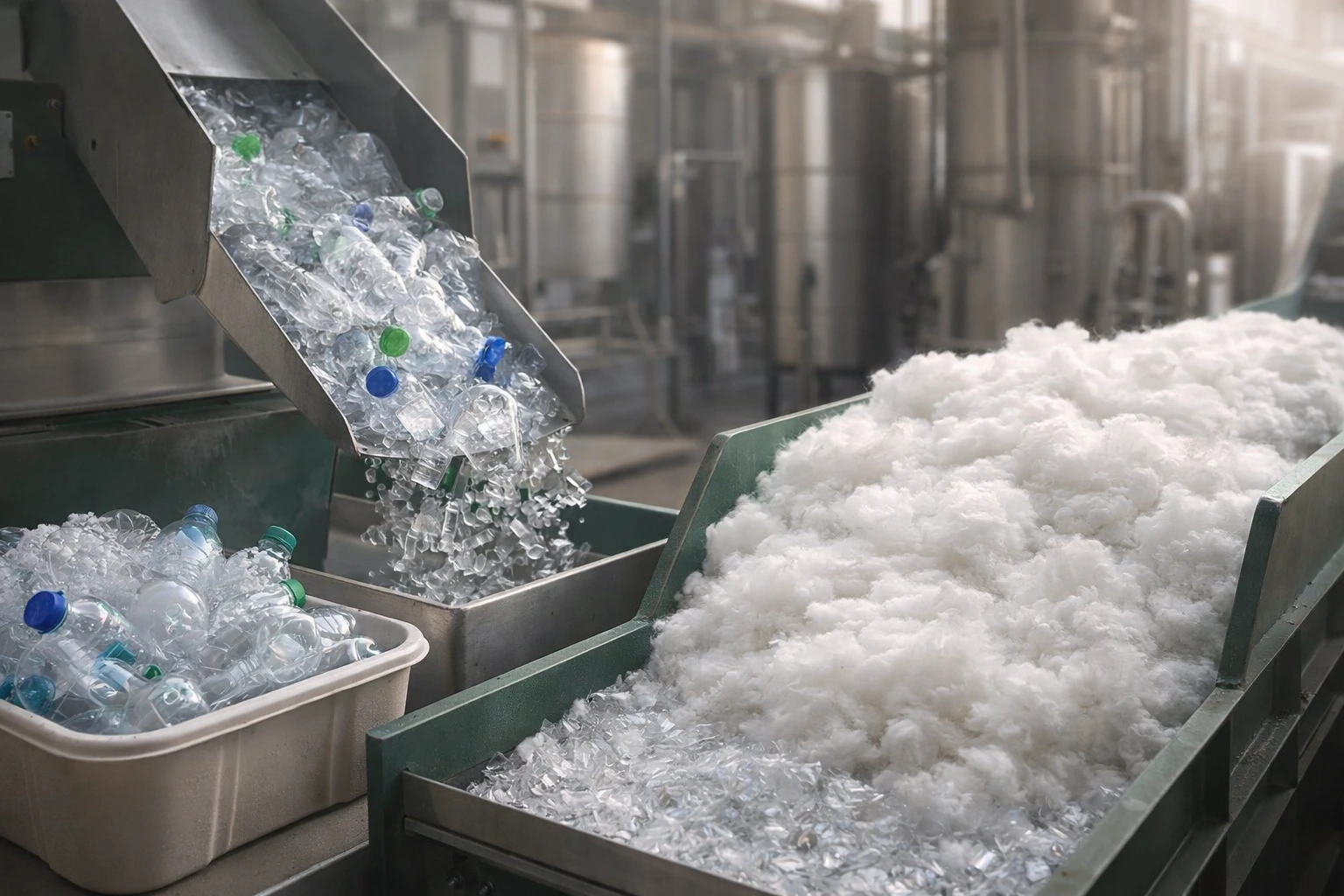 Recycling process for PET bottles